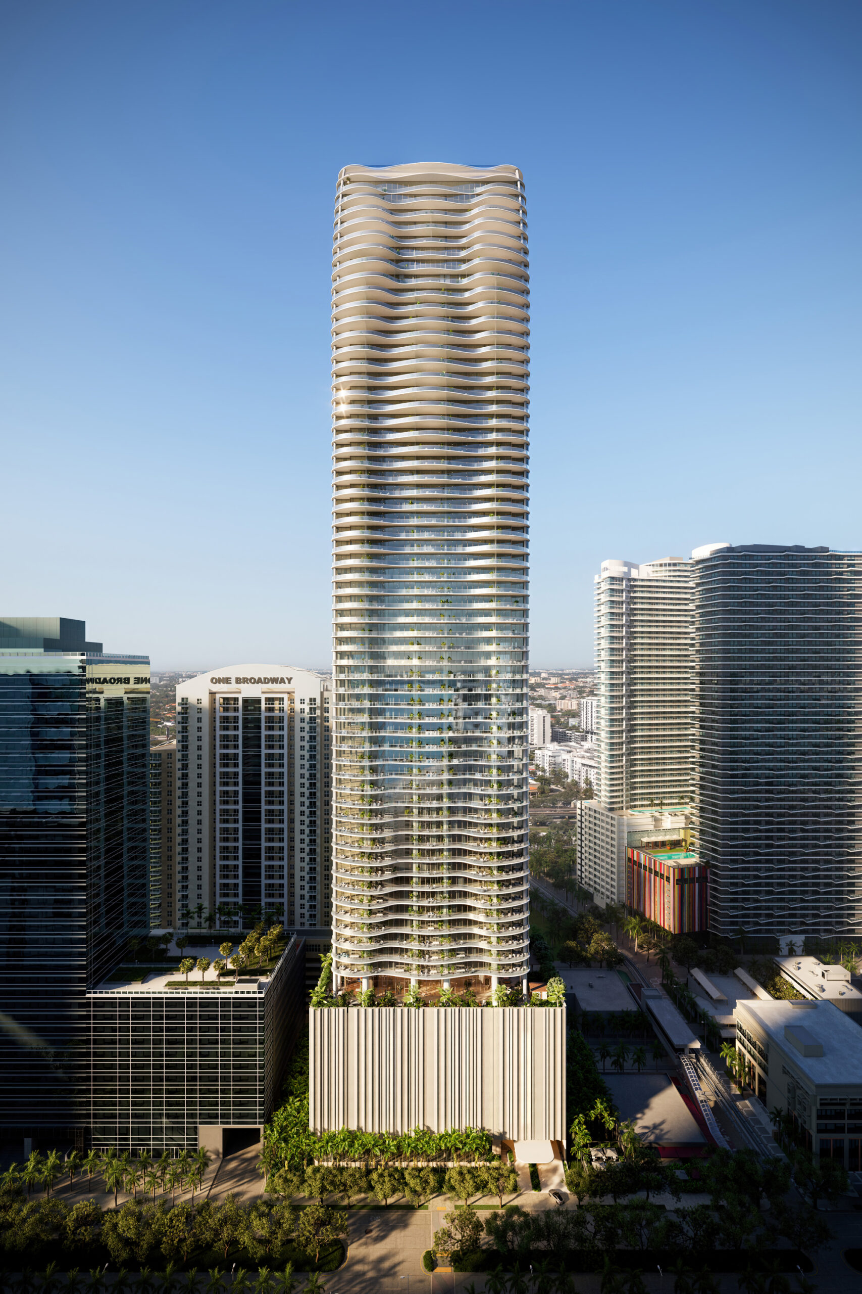 The Residences at 1428 Brickell — exterior rendering (temporary, from official project website)